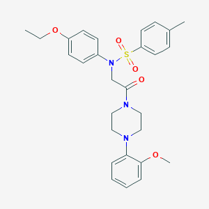 molecular formula C28H33N3O5S B422577 N-(4-ethoxyphenyl)-N-{2-[4-(2-methoxyphenyl)piperazin-1-yl]-2-oxoethyl}-4-methylbenzenesulfonamide 