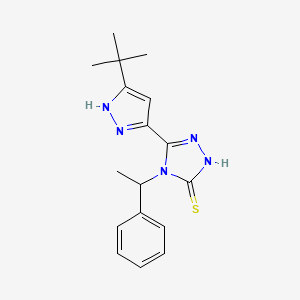 5-(3-tert-butyl-1H-pyrazol-5-yl)-4-(1-phenylethyl)-4H-1,2,4-triazole-3-thiol