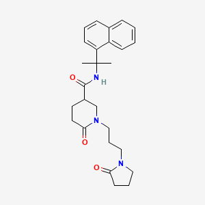 N-[1-methyl-1-(1-naphthyl)ethyl]-6-oxo-1-[3-(2-oxo-1-pyrrolidinyl)propyl]-3-piperidinecarboxamide