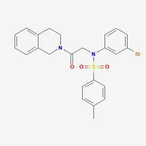 molecular formula C24H23BrN2O3S B422579 N-(3-bromophenyl)-N-[2-(3,4-dihydro-2(1H)-isoquinolinyl)-2-oxoethyl]-4-methylbenzenesulfonamide 