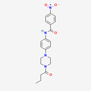 molecular formula C21H24N4O4 B4225790 N-[4-(4-butyryl-1-piperazinyl)phenyl]-4-nitrobenzamide 