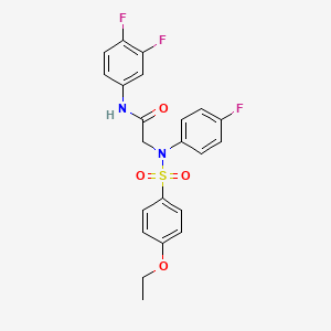 molecular formula C22H19F3N2O4S B4225795 N~1~-(3,4-difluorophenyl)-N~2~-[(4-ethoxyphenyl)sulfonyl]-N~2~-(4-fluorophenyl)glycinamide 