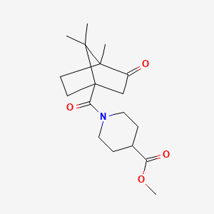 molecular formula C18H27NO4 B4225800 methyl 1-[(4,7,7-trimethyl-3-oxobicyclo[2.2.1]hept-1-yl)carbonyl]-4-piperidinecarboxylate 