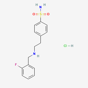 molecular formula C15H18ClFN2O2S B4225803 4-{2-[(2-fluorobenzyl)amino]ethyl}benzenesulfonamide hydrochloride 