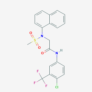 molecular formula C20H16ClF3N2O3S B422581 N-[4-chloro-3-(trifluoromethyl)phenyl]-2-[(methylsulfonyl)(1-naphthyl)amino]acetamide 