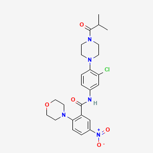 molecular formula C25H30ClN5O5 B4225810 N-[3-chloro-4-(4-isobutyryl-1-piperazinyl)phenyl]-2-(4-morpholinyl)-5-nitrobenzamide 