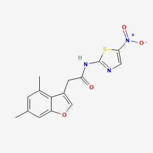 molecular formula C15H13N3O4S B4225827 2-(4,6-dimethyl-1-benzofuran-3-yl)-N-(5-nitro-1,3-thiazol-2-yl)acetamide 
