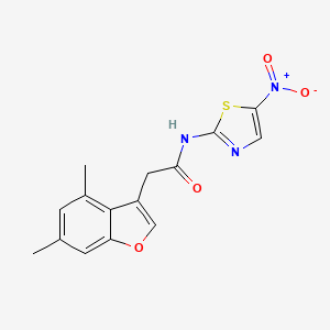 2-(4,6-dimethyl-1-benzofuran-3-yl)-N-(5-nitro-1,3-thiazol-2-yl)acetamide