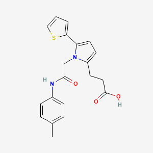 molecular formula C20H20N2O3S B4225833 3-[1-{2-[(4-methylphenyl)amino]-2-oxoethyl}-5-(2-thienyl)-1H-pyrrol-2-yl]propanoic acid 