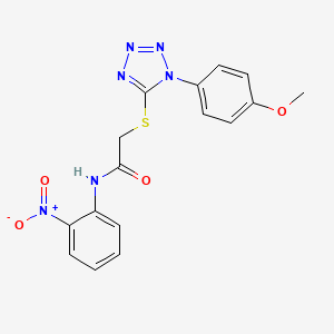 2-{[1-(4-methoxyphenyl)-1H-tetrazol-5-yl]thio}-N-(2-nitrophenyl)acetamide