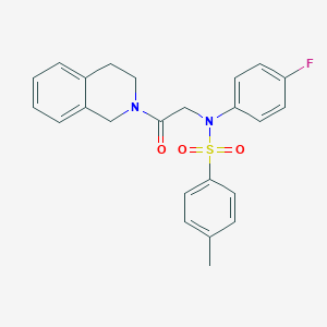 molecular formula C24H23FN2O3S B422584 N-[2-(3,4-dihydroisoquinolin-2(1H)-yl)-2-oxoethyl]-N-(4-fluorophenyl)-4-methylbenzenesulfonamide 