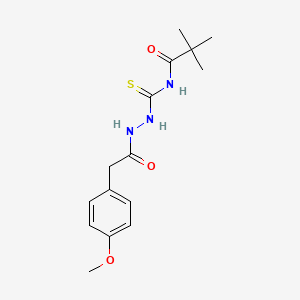 N-({2-[(4-methoxyphenyl)acetyl]hydrazino}carbonothioyl)-2,2-dimethylpropanamide