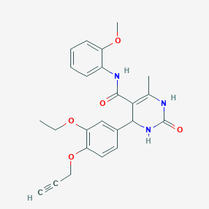 molecular formula C24H25N3O5 B4225852 4-[3-ethoxy-4-(2-propyn-1-yloxy)phenyl]-N-(2-methoxyphenyl)-6-methyl-2-oxo-1,2,3,4-tetrahydro-5-pyrimidinecarboxamide 