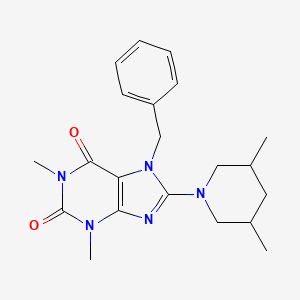 molecular formula C21H27N5O2 B4225857 7-benzyl-8-(3,5-dimethyl-1-piperidinyl)-1,3-dimethyl-3,7-dihydro-1H-purine-2,6-dione 