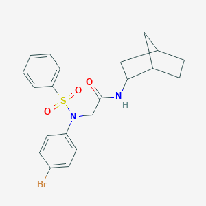 molecular formula C21H23BrN2O3S B422586 N-bicyclo[2.2.1]hept-2-yl-2-[4-bromo(phenylsulfonyl)anilino]acetamide 