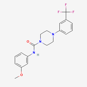 molecular formula C19H20F3N3O2 B4225865 N-(3-methoxyphenyl)-4-[3-(trifluoromethyl)phenyl]-1-piperazinecarboxamide 