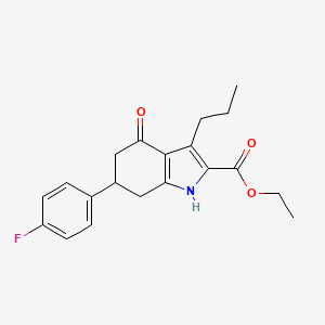molecular formula C20H22FNO3 B4225867 ethyl 6-(4-fluorophenyl)-4-oxo-3-propyl-4,5,6,7-tetrahydro-1H-indole-2-carboxylate 