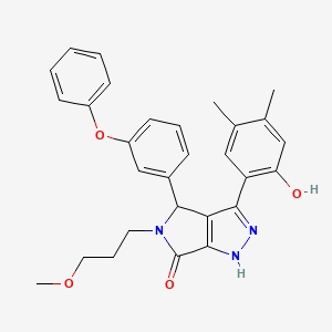 3-(2-hydroxy-4,5-dimethylphenyl)-5-(3-methoxypropyl)-4-(3-phenoxyphenyl)-4,5-dihydropyrrolo[3,4-c]pyrazol-6(1H)-one