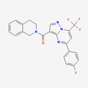 molecular formula C23H16F4N4O B4225906 2-{[5-(4-fluorophenyl)-7-(trifluoromethyl)pyrazolo[1,5-a]pyrimidin-3-yl]carbonyl}-1,2,3,4-tetrahydroisoquinoline 