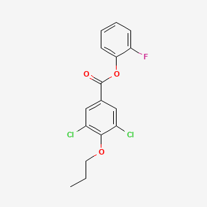 molecular formula C16H13Cl2FO3 B4225914 2-fluorophenyl 3,5-dichloro-4-propoxybenzoate 
