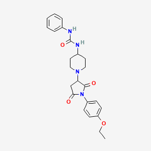 molecular formula C24H28N4O4 B4225927 N-{1-[1-(4-ethoxyphenyl)-2,5-dioxo-3-pyrrolidinyl]-4-piperidinyl}-N'-phenylurea 