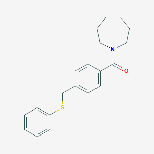 molecular formula C20H23NOS B422594 1-Azepanyl-[4-[(phenylthio)methyl]phenyl]methanone 