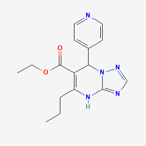 molecular formula C16H19N5O2 B4225943 ethyl 5-propyl-7-(4-pyridinyl)-4,7-dihydro[1,2,4]triazolo[1,5-a]pyrimidine-6-carboxylate 