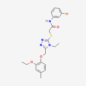 molecular formula C22H25BrN4O3S B4225946 N-(3-bromophenyl)-2-({5-[(2-ethoxy-4-methylphenoxy)methyl]-4-ethyl-4H-1,2,4-triazol-3-yl}thio)acetamide 