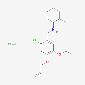 molecular formula C19H29Cl2NO2 B4225956 N-[4-(allyloxy)-2-chloro-5-ethoxybenzyl]-2-methylcyclohexanamine hydrochloride 