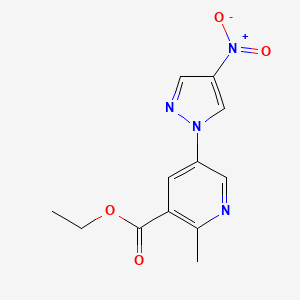 molecular formula C12H12N4O4 B4225963 ethyl 2-methyl-5-(4-nitro-1H-pyrazol-1-yl)nicotinate 