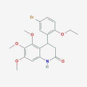 molecular formula C20H22BrNO5 B4225972 4-(5-bromo-2-ethoxyphenyl)-5,6,7-trimethoxy-3,4-dihydro-2(1H)-quinolinone 