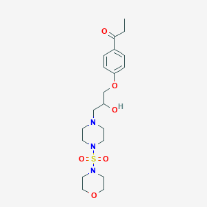 molecular formula C20H31N3O6S B4225973 1-(4-{2-hydroxy-3-[4-(4-morpholinylsulfonyl)-1-piperazinyl]propoxy}phenyl)-1-propanone 