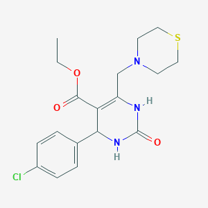 molecular formula C18H22ClN3O3S B4225979 ethyl 4-(4-chlorophenyl)-2-oxo-6-(4-thiomorpholinylmethyl)-1,2,3,4-tetrahydro-5-pyrimidinecarboxylate 