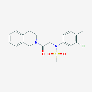 molecular formula C19H21ClN2O3S B422598 N-(3-chloro-4-methylphenyl)-N-[2-(3,4-dihydro-2(1H)-isoquinolinyl)-2-oxoethyl]methanesulfonamide 