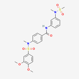 molecular formula C24H27N3O7S2 B4225981 4-[[(3,4-dimethoxyphenyl)sulfonyl](methyl)amino]-N-{3-[methyl(methylsulfonyl)amino]phenyl}benzamide 