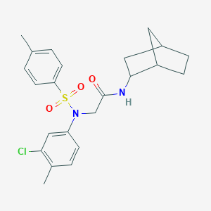 molecular formula C23H27ClN2O3S B422599 N-bicyclo[2.2.1]hept-2-yl-2-{3-chloro-4-methyl[(4-methylphenyl)sulfonyl]anilino}acetamide 