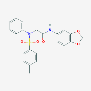 molecular formula C22H20N2O5S B422600 N-(1,3-benzodioxol-5-yl)-2-(N-(4-methylphenyl)sulfonylanilino)acetamide CAS No. 333747-91-4
