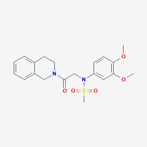 molecular formula C20H24N2O5S B422603 N-[2-(3,4-dihydro-2(1H)-isoquinolinyl)-2-oxoethyl]-N-(3,4-dimethoxyphenyl)methanesulfonamide 