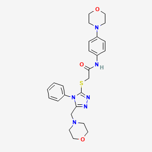 molecular formula C25H30N6O3S B4226050 2-{[5-(4-morpholinylmethyl)-4-phenyl-4H-1,2,4-triazol-3-yl]thio}-N-[4-(4-morpholinyl)phenyl]acetamide 