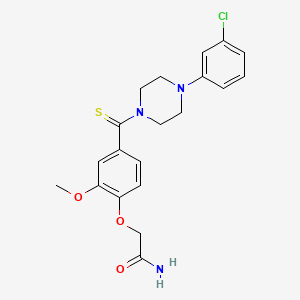 molecular formula C20H22ClN3O3S B4226057 2-(4-{[4-(3-chlorophenyl)-1-piperazinyl]carbonothioyl}-2-methoxyphenoxy)acetamide 