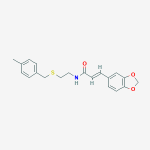 molecular formula C20H21NO3S B422610 3-(1,3-benzodioxol-5-yl)-N-{2-[(4-methylbenzyl)sulfanyl]ethyl}acrylamide CAS No. 6446-23-7