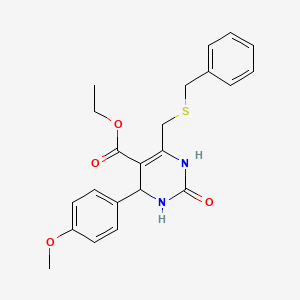 molecular formula C22H24N2O4S B4226109 ethyl 6-[(benzylthio)methyl]-4-(4-methoxyphenyl)-2-oxo-1,2,3,4-tetrahydro-5-pyrimidinecarboxylate 