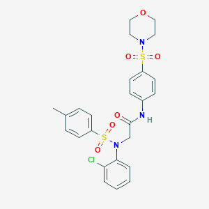 molecular formula C25H26ClN3O6S2 B422611 2-{2-chloro[(4-methylphenyl)sulfonyl]anilino}-N-[4-(4-morpholinylsulfonyl)phenyl]acetamide 