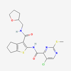 molecular formula C19H21ClN4O3S2 B4226115 5-chloro-2-(methylthio)-N-(3-{[(tetrahydro-2-furanylmethyl)amino]carbonyl}-5,6-dihydro-4H-cyclopenta[b]thien-2-yl)-4-pyrimidinecarboxamide 