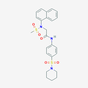 molecular formula C24H27N3O5S2 B422614 2-[(methylsulfonyl)(1-naphthyl)amino]-N-[4-(piperidin-1-ylsulfonyl)phenyl]acetamide 