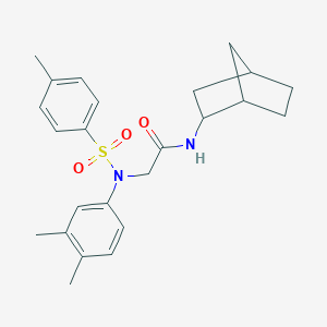 molecular formula C24H30N2O3S B422615 N-bicyclo[2.2.1]hept-2-yl-2-{3,4-dimethyl[(4-methylphenyl)sulfonyl]anilino}acetamide 