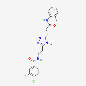 3,4-dichloro-N-{2-[4-methyl-5-({2-[(2-methylphenyl)amino]-2-oxoethyl}thio)-4H-1,2,4-triazol-3-yl]ethyl}benzamide