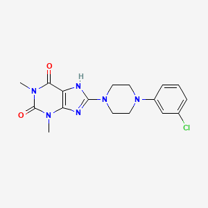 8-[4-(3-chlorophenyl)-1-piperazinyl]-1,3-dimethyl-3,7-dihydro-1H-purine-2,6-dione