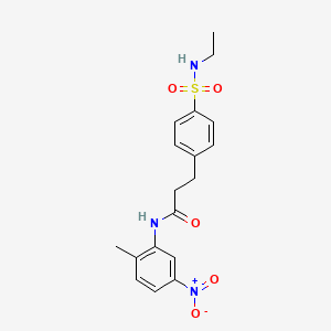 molecular formula C18H21N3O5S B4226162 3-{4-[(ethylamino)sulfonyl]phenyl}-N-(2-methyl-5-nitrophenyl)propanamide 