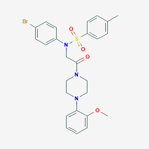 molecular formula C26H28BrN3O4S B422617 N-(4-bromophenyl)-N-{2-[4-(2-methoxyphenyl)-1-piperazinyl]-2-oxoethyl}-4-methylbenzenesulfonamide 